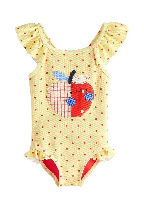 Купальник стандартного кроя с оборками Next, Yellow Apple Polka Dot