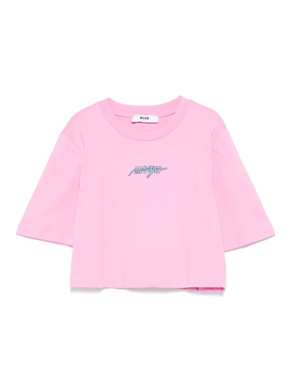 

Укороченная футболка из джерси MSGM Kids, розовый