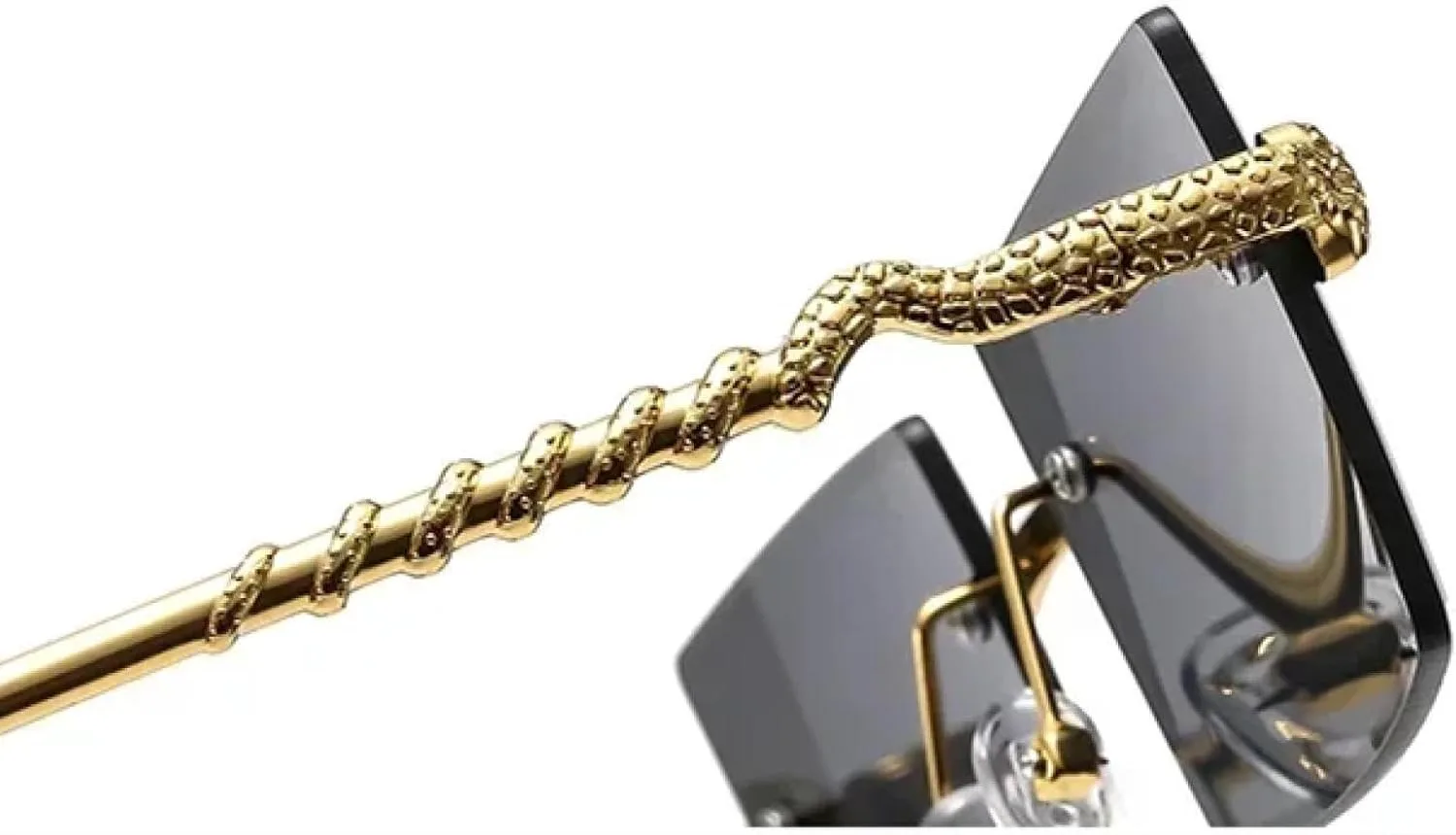 

Мужские и женские прямоугольные солнцезащитные очки, классические квадратные, для путешествий, модные, роскошные, без оправы, для активного отдыха TVTBBVV, Gold Tea