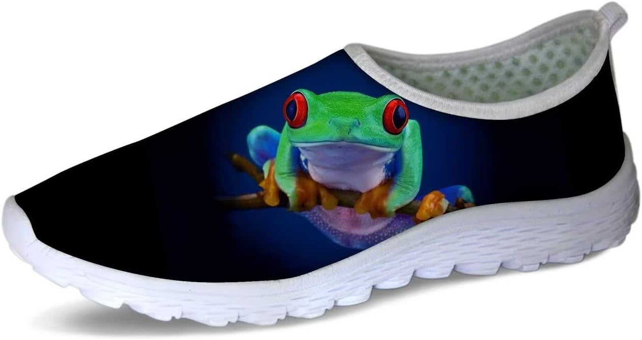 

Женские и мужские слипоны Forchrinse с цветочным принтом и корги, мягкая сетка, кроссовки для прогулок, спортивные, повседневные, для путешествий, дышащие, Frog