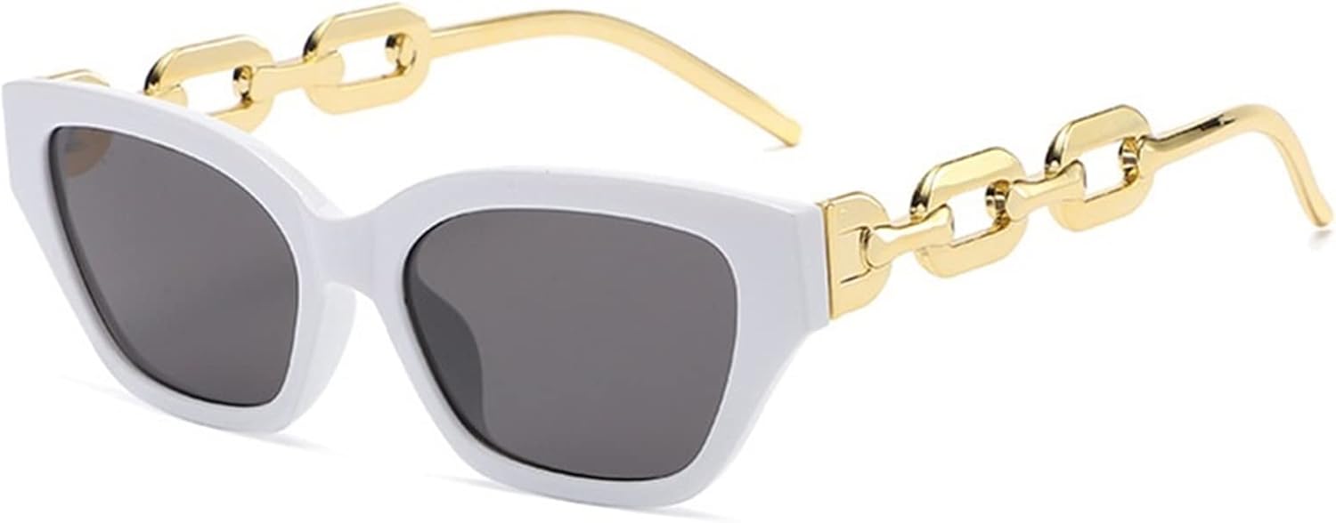 

Декоративные солнцезащитные очки с металлической цепочкой для мужчин и женщин, для использования на открытом воздухе, в форме «кошачьих глаз» (цвет: F, размер: средний) MTZJH, One Color