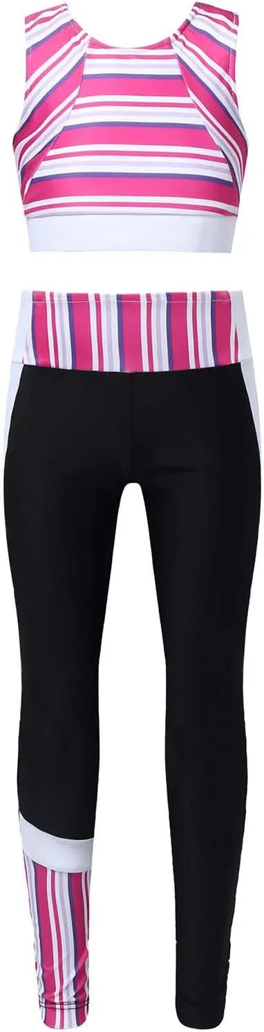 Детский спортивный комплект из топа и леггинсов easyforever, Rose Red