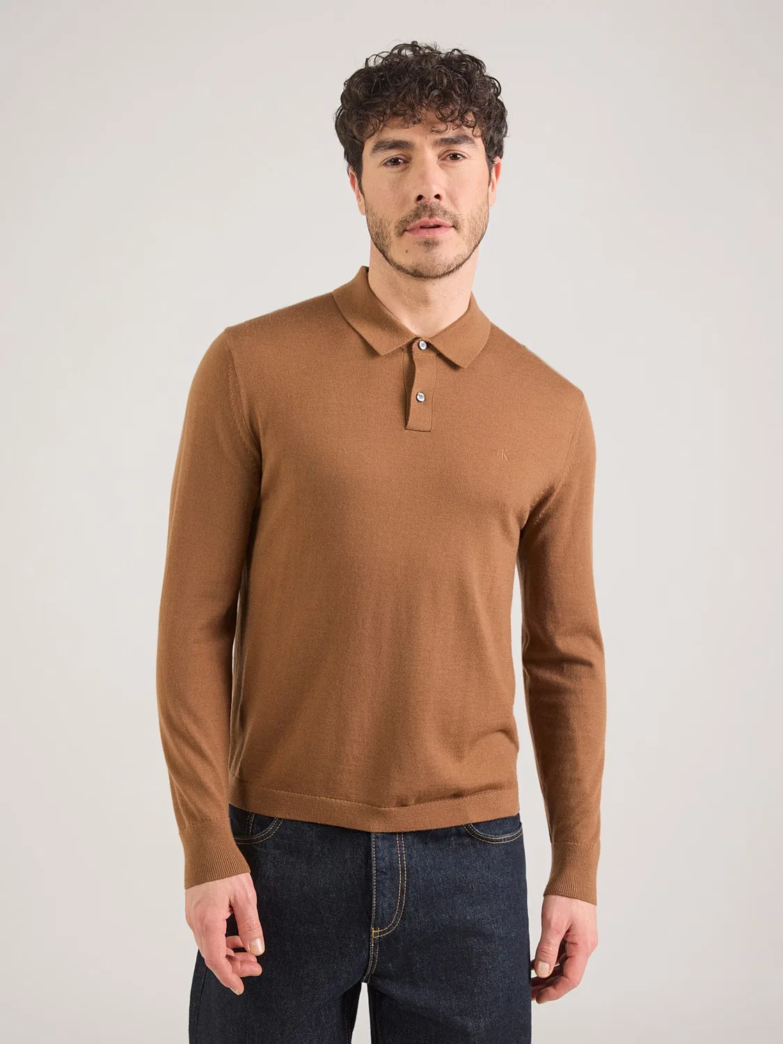 Свитер Calvin Klein Regular, коричневый — фото 2