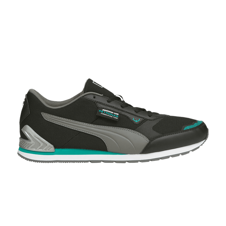 

Кроссовки Mercedes F1 x Track Racer 'Black Smoked Pearl Spectra Green', черный