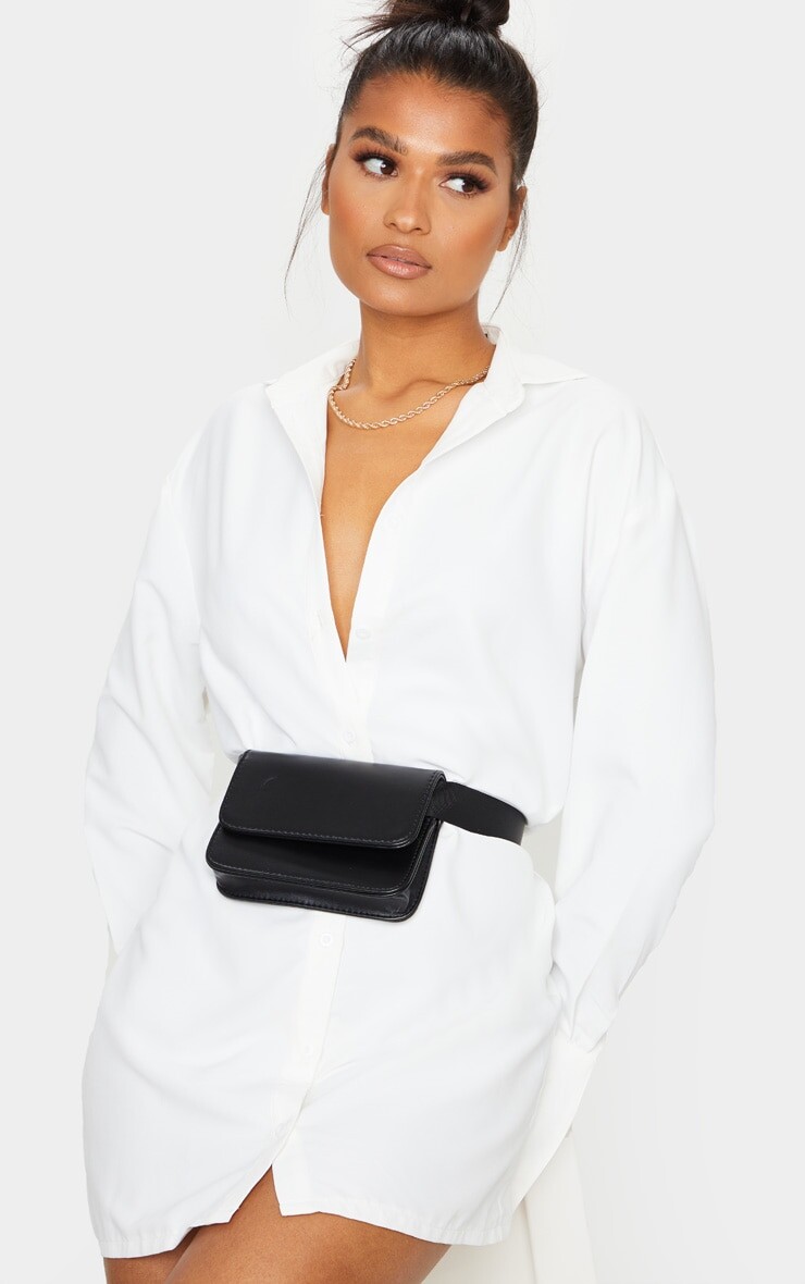 

PrettyLittleThing Черная прямоугольная поясная сумка из полиуретана, Черный, PrettyLittleThing Черная прямоугольная поясная сумка из полиуретана