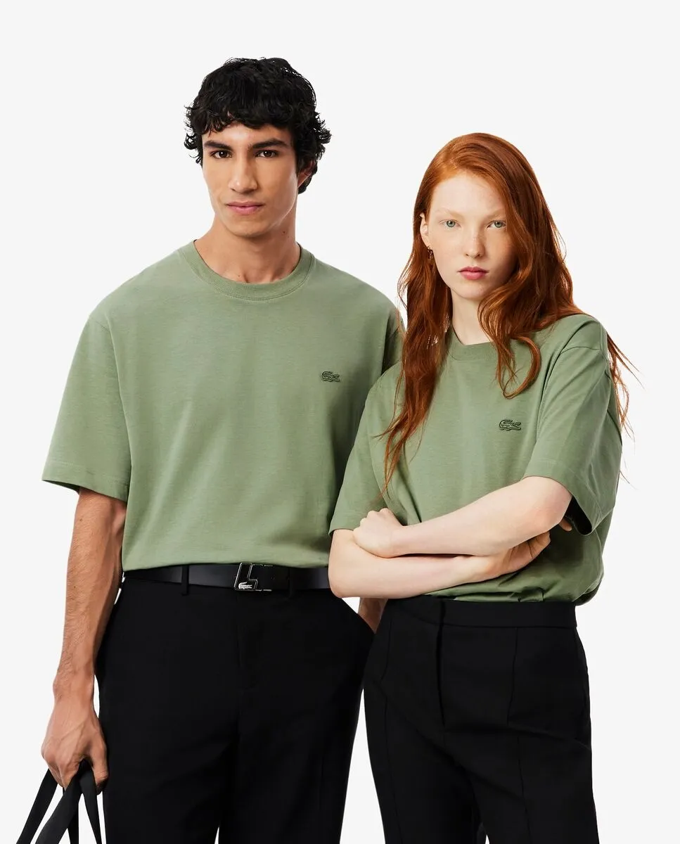 

Унисекс футболка из джерси, толстая свободного кроя, синяя, с короткими рукавами Lacoste, зеленый