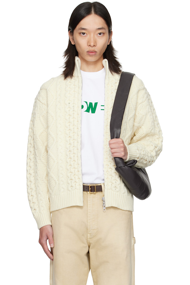 

Vowels Свитер крупной вязки на молнии, цвет Off-White