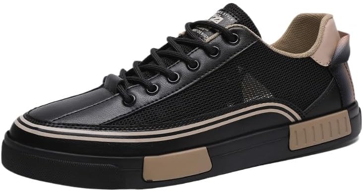 

Мужские кроссовки для скейтборда с полосатым цветным блоком - дышащие кроссовки на шнуровке для прогулок на улице, уличных прогулок и пробежек Hhhchpm