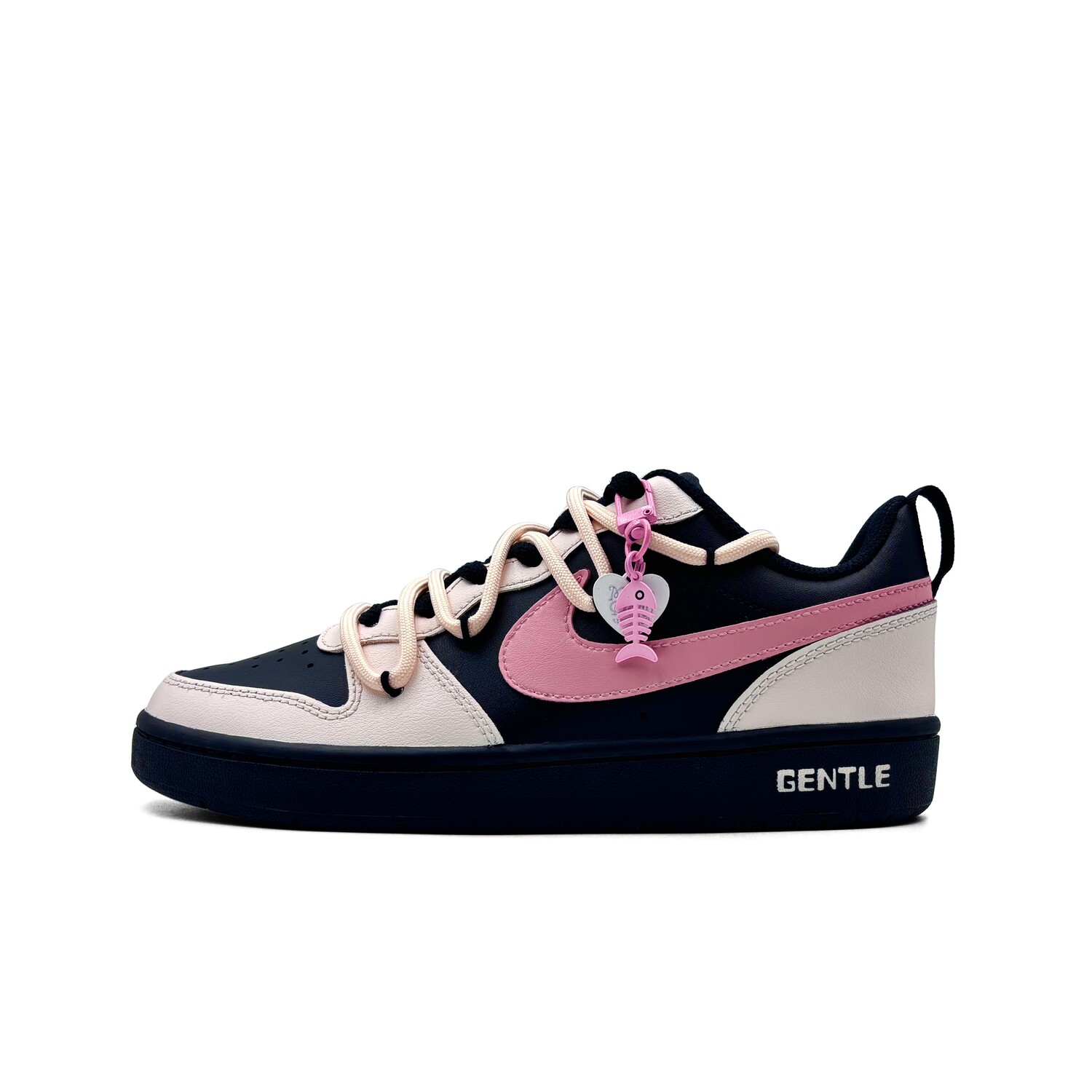 

Кроссовки Nike Court Borough Skateboarding Shoes Women's Low-top Black/pink/beige, цвет Rose