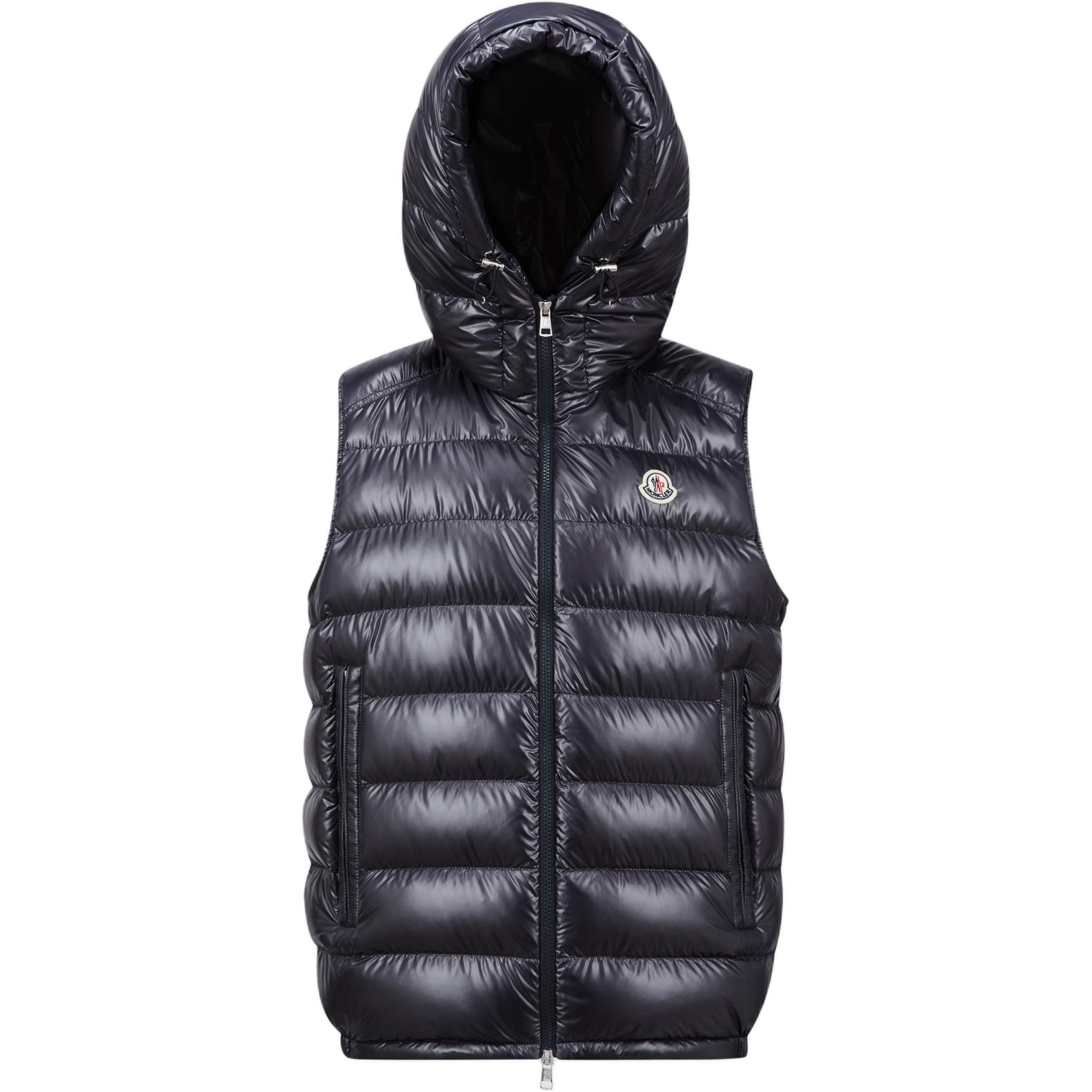 Безрукавка с молнией и нашивкой Barant Logo Moncler, морской синий — фото 2