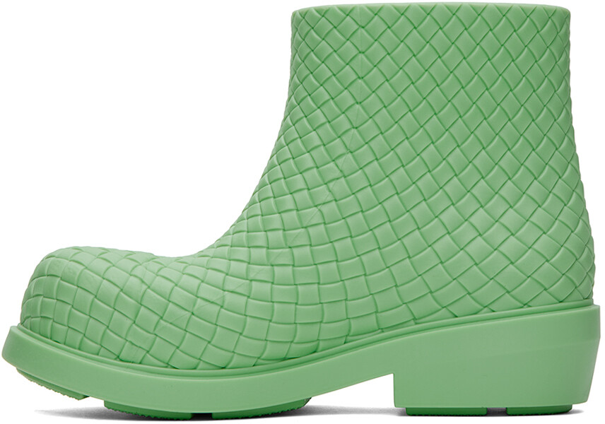 Зеленые ботинки пожарного Bottega Veneta — фото 3