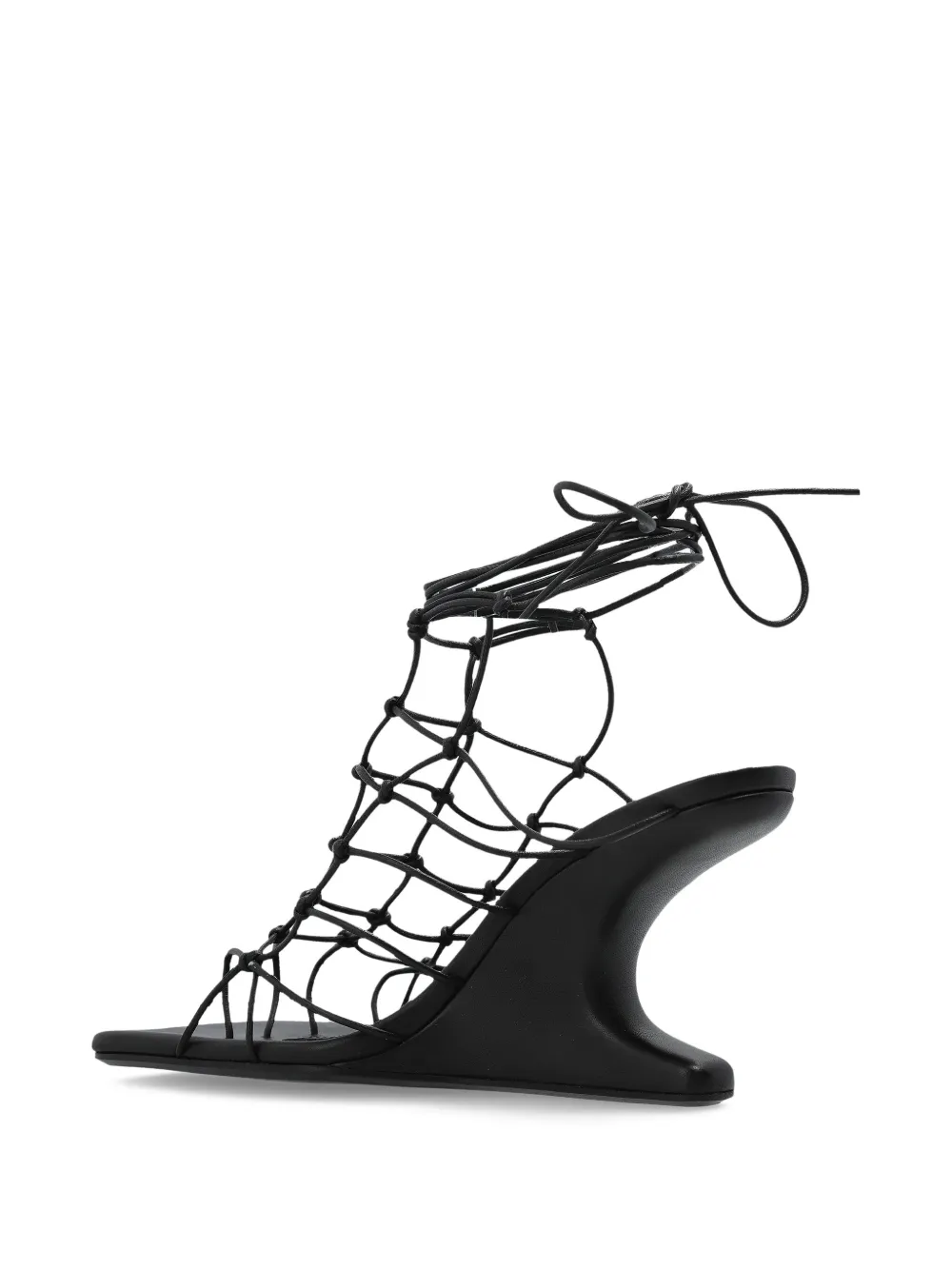 Босоножки на скульптурной танкетке Rick Owens, черный — фото 3