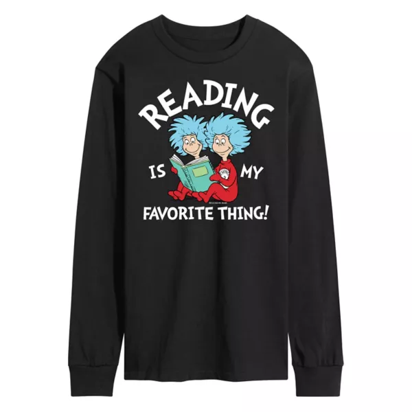 

Мужская футболка с длинным рукавом "Чтение — мое любимое" Dr Seuss Licensed Character, черный