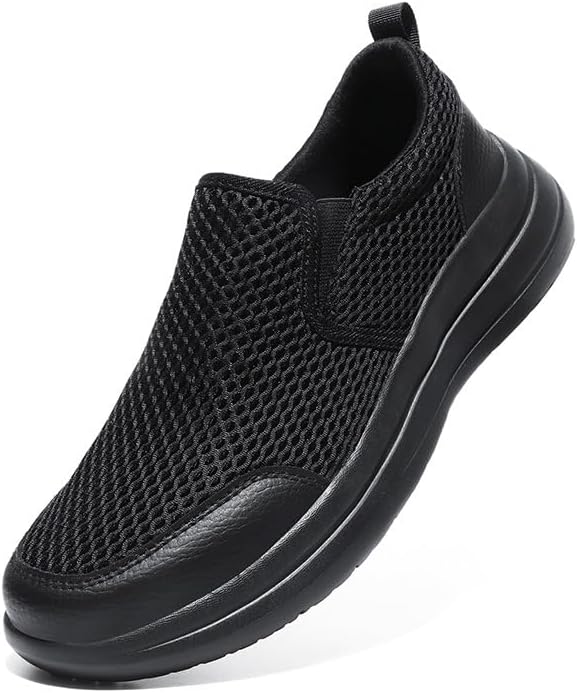 

Hhhchpm Кроссовки большого размера для мужчин, ультралегкие, дышащие, для ходьбы, с противоскользящей подошвой, спортивные модные кеды из сетки для тренировок и повседневного спорта, черный