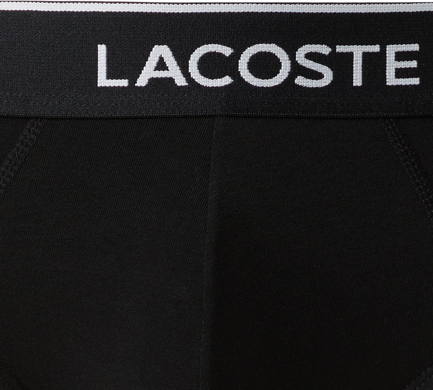 Трусы для мужчин Lacoste Essentials, комплект из 3 штук, хлопок/эластан, черный/белый/зеленый — фото 2