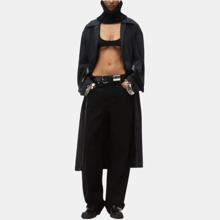 Джинсы свободного кроя с поясом Alexander Wang, Black — фото 4