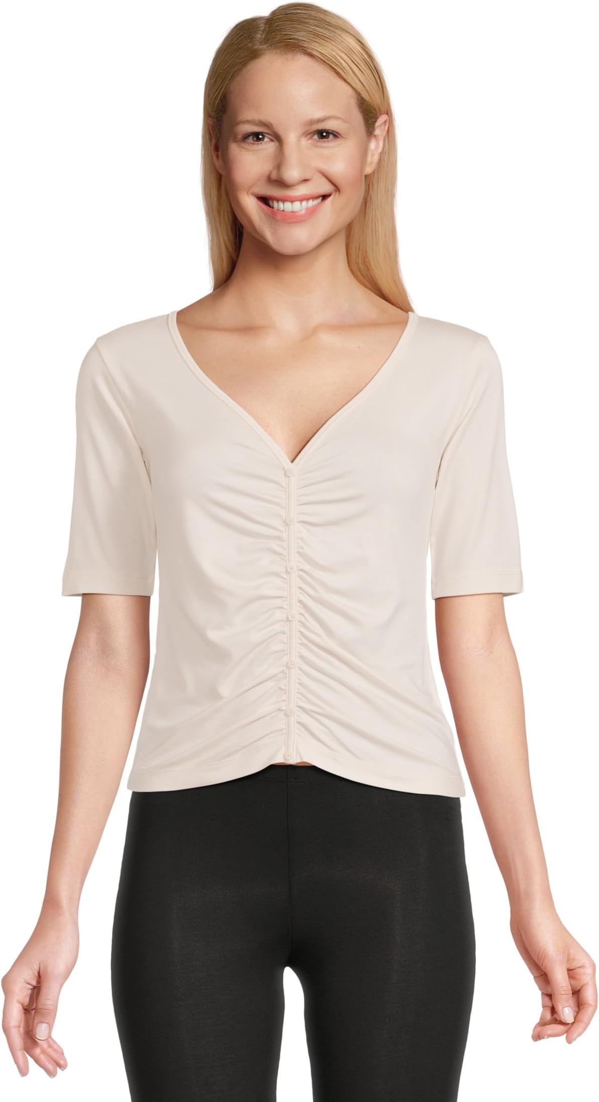 

Футболка Splendid Yasmina Ruched Tee, цвет Moonstone