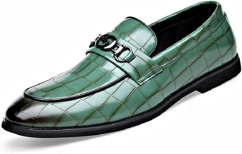 

Мужские кожаные туфли повседневные комфортные лоферы модные классические деловые туфли с противоскользящей подошвой дышащие обувь Asifn, зеленый