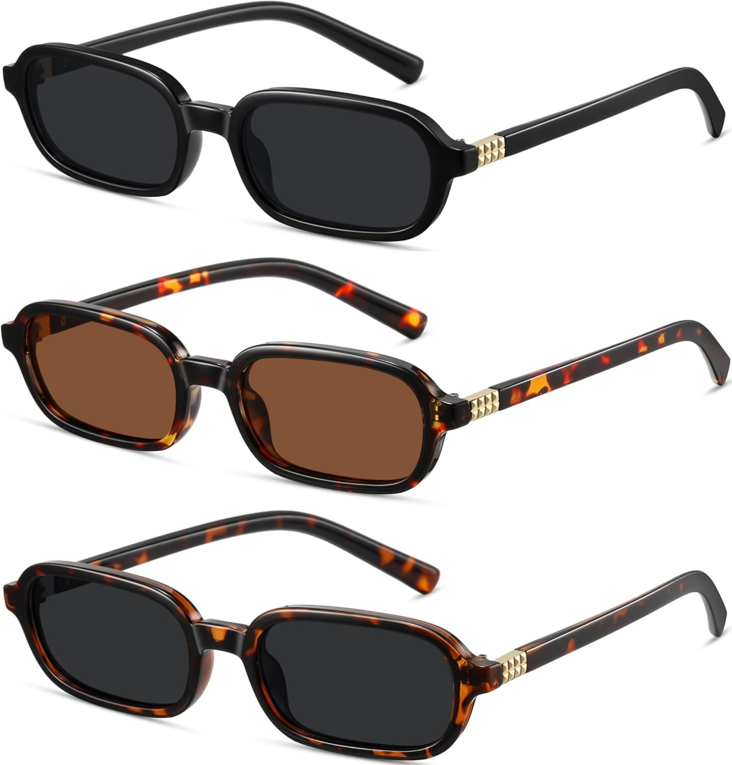 

Ретро-солнцезащитные очки прямоугольной формы для женщин и мужчин, модные винтажные маленькие квадратные солнцезащитные очки в стиле 90-х, милые солнцезащитные очки CL010 Colrea, Black/Black+tortoise/Brown+tortoise/Black