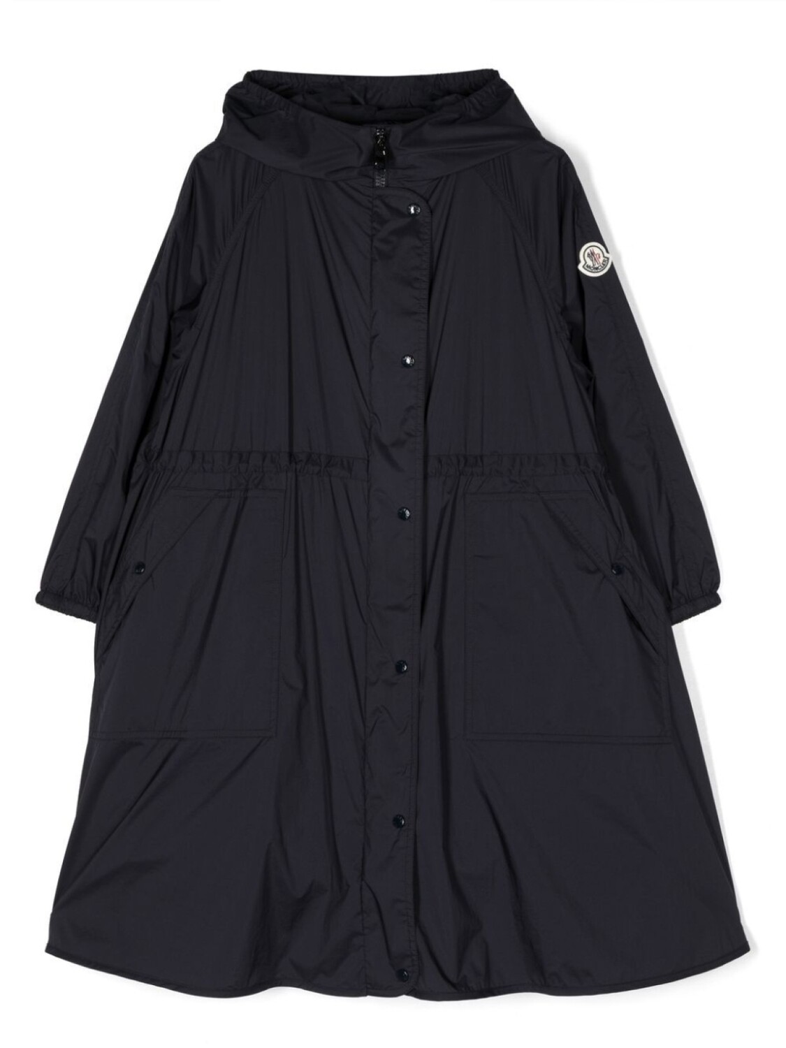 

Плащ с капюшоном и логотипом Moncler Enfant, синий