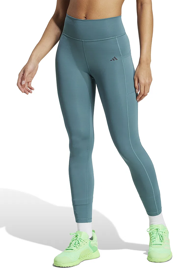 Леггинсы 7/8, Optime Stash, Lululemon Adidas, бирюзовый