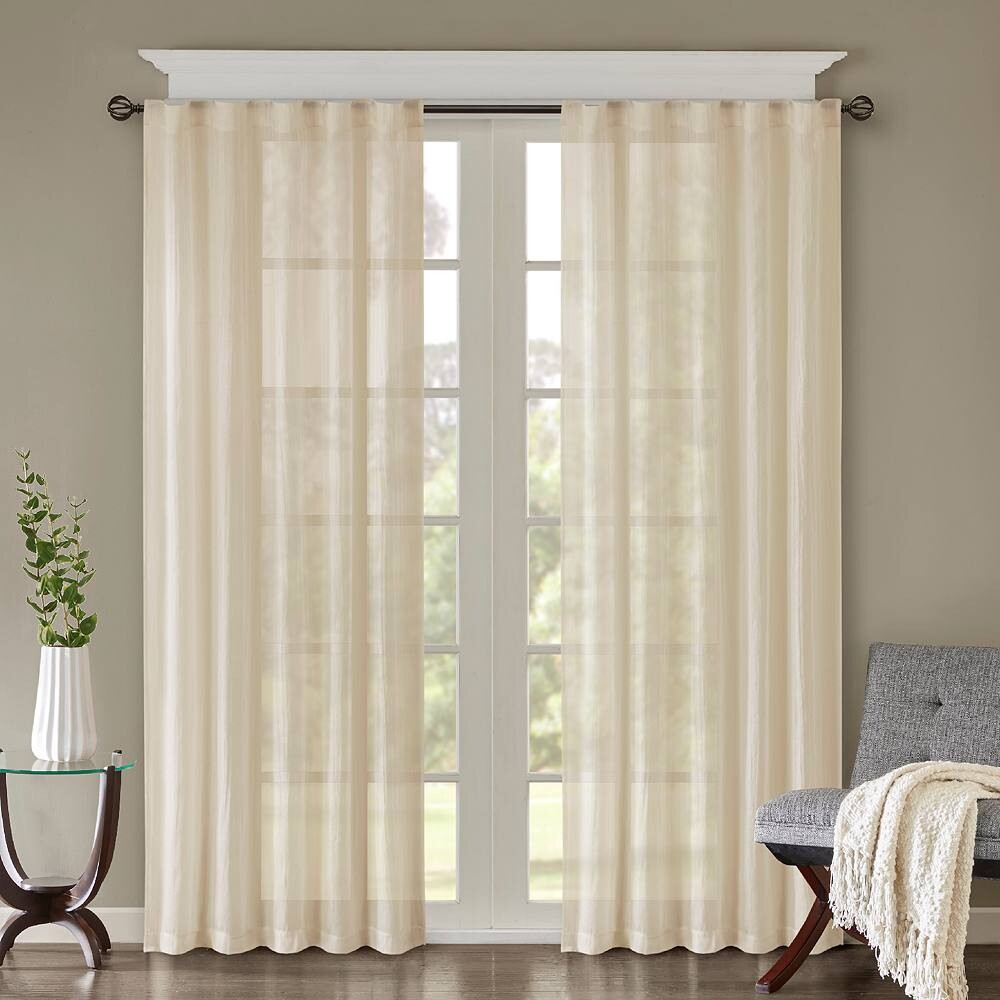 

Комплект из 2 прозрачных оконных штор Madison Park Kaylee Solid, цвет Cream