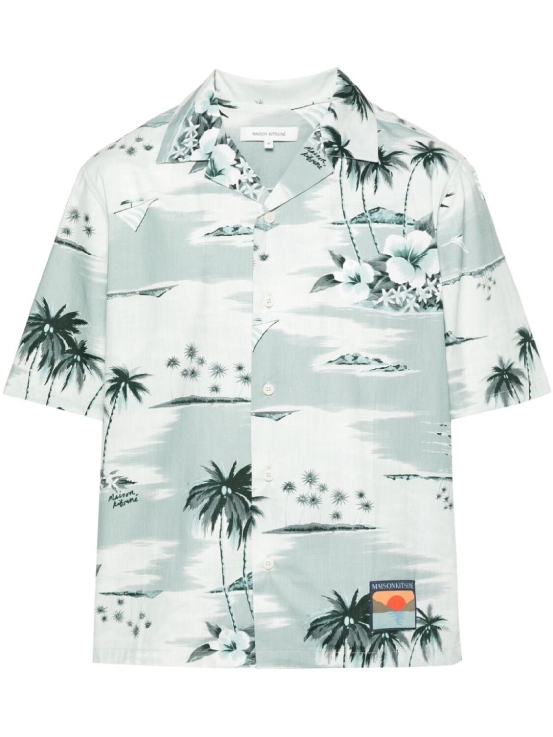 

Рубашка с принтом Maison Kitsuné, синий