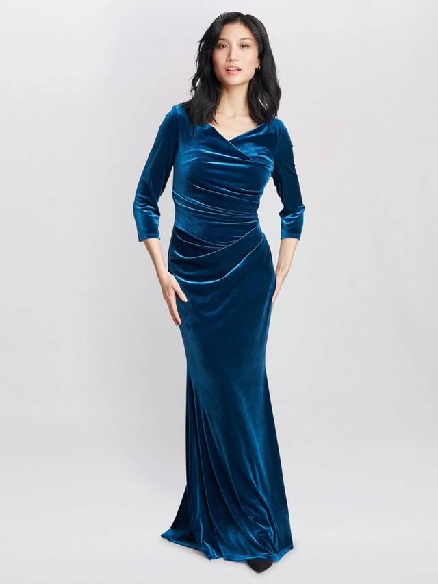 

Софи бархатное макси-платье Gina Bacconi, Teal