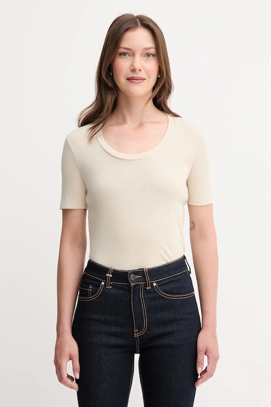 

Хлопковая футболка United Colors Of Benetton, бежевый