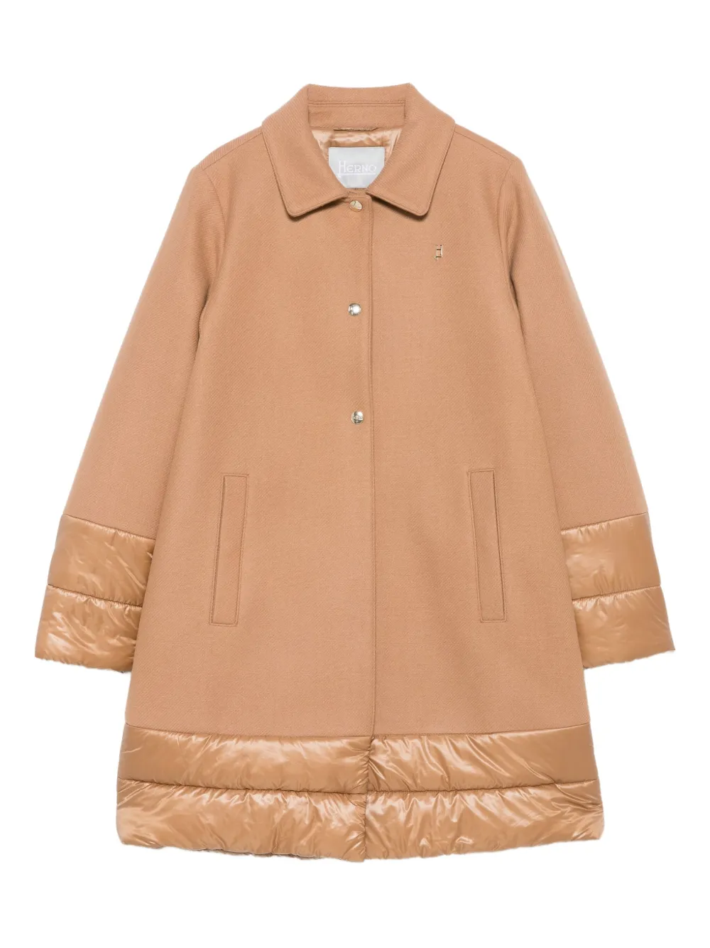 

Пальто с простеганными вставками Herno Kids, коричневый