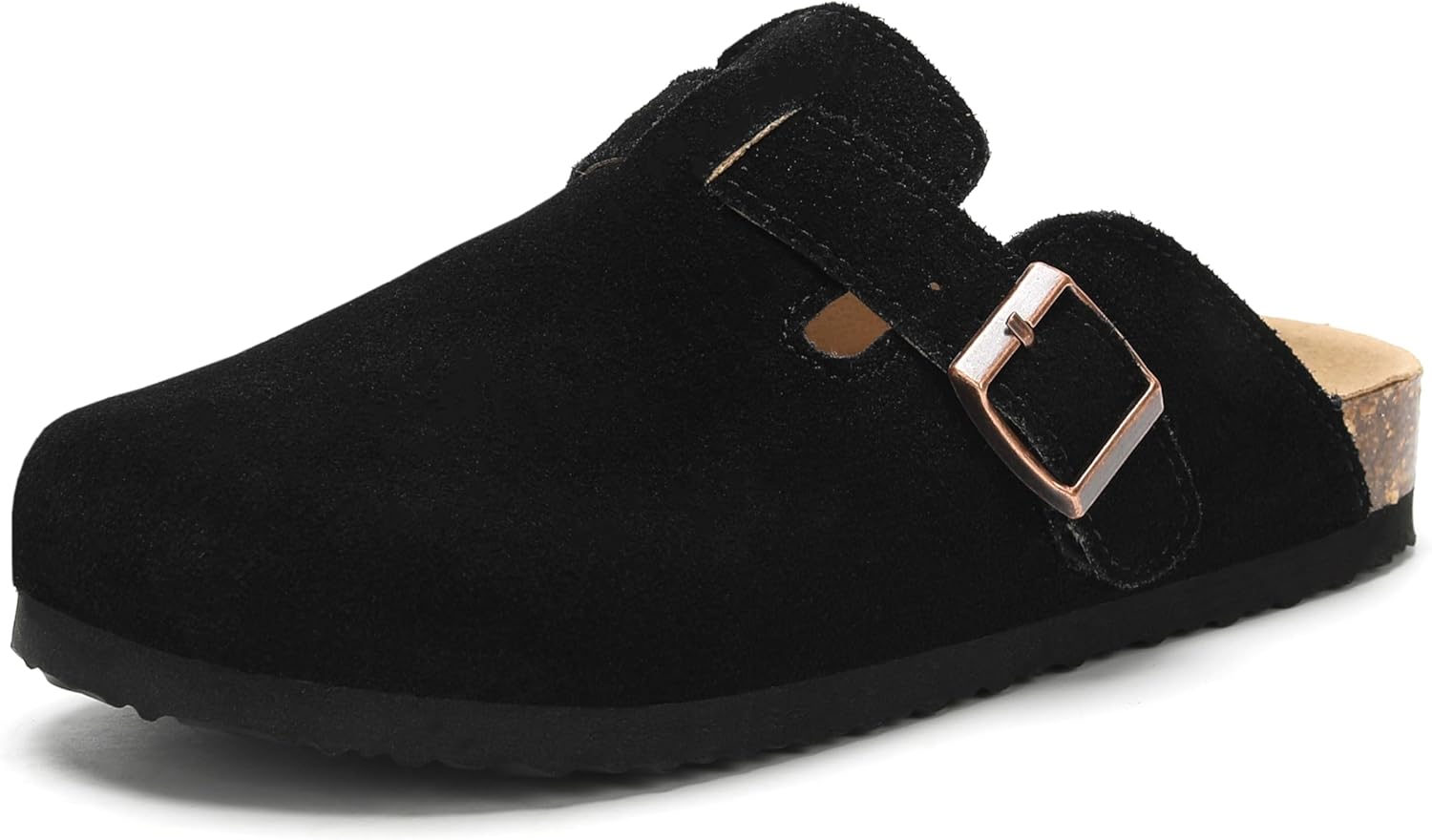 

Женские замшевые клоги, мужские кожаные мюли, сандалии на пробковой подошве, обувь без застежки с поддержкой свода стопы Generic, Dark