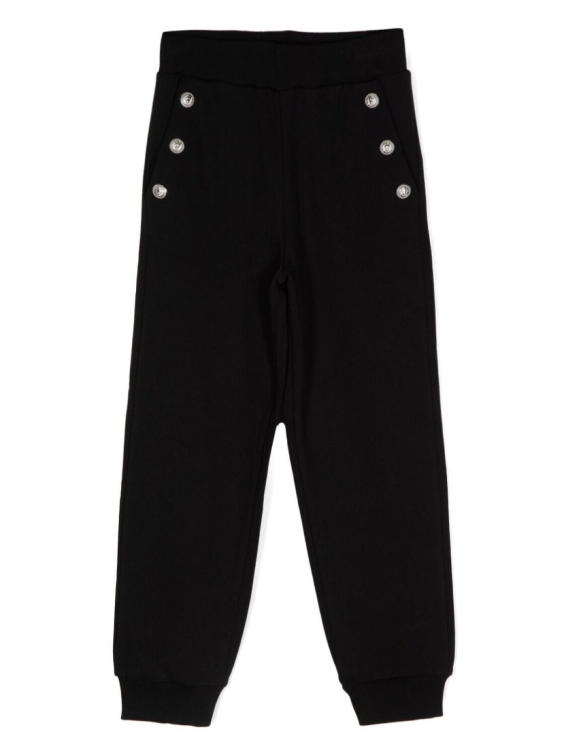 

Balmain Kids брюки из хлопка с серебристой отделкой, черный