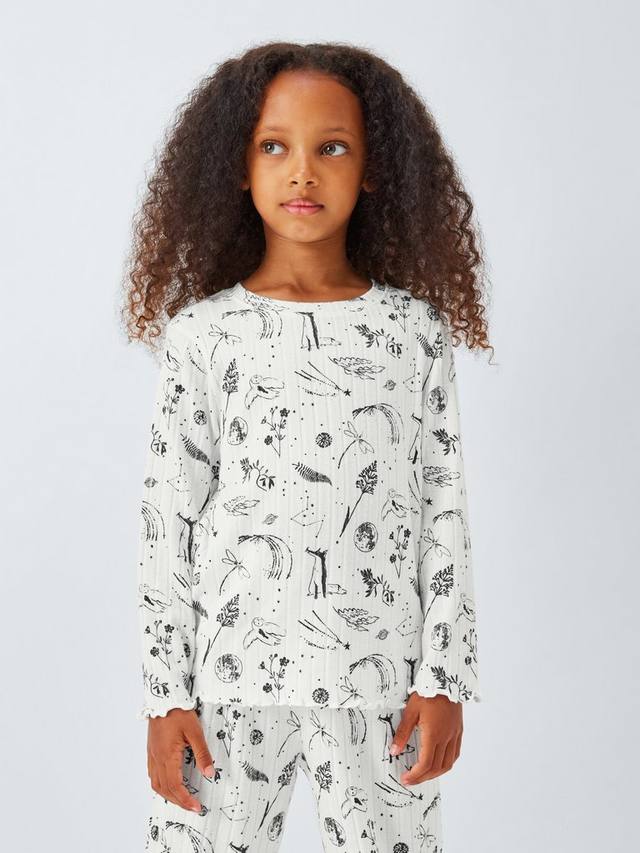 

Детский пижамный комплект Mythical с рубчиком John Lewis, White
