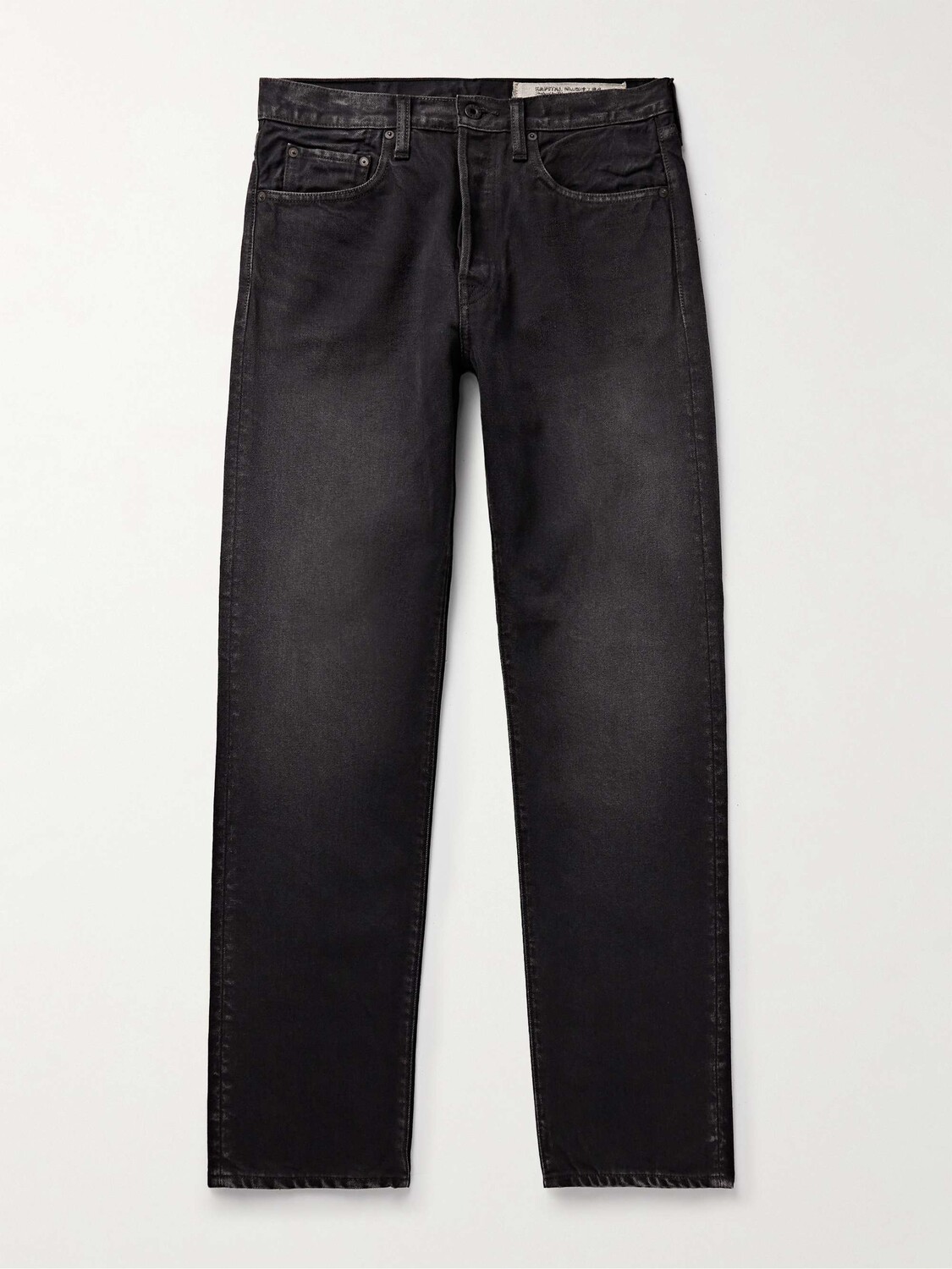 

Джинсы Slim-Fit прямого кроя с эффектом потертости KAPITAL, черный