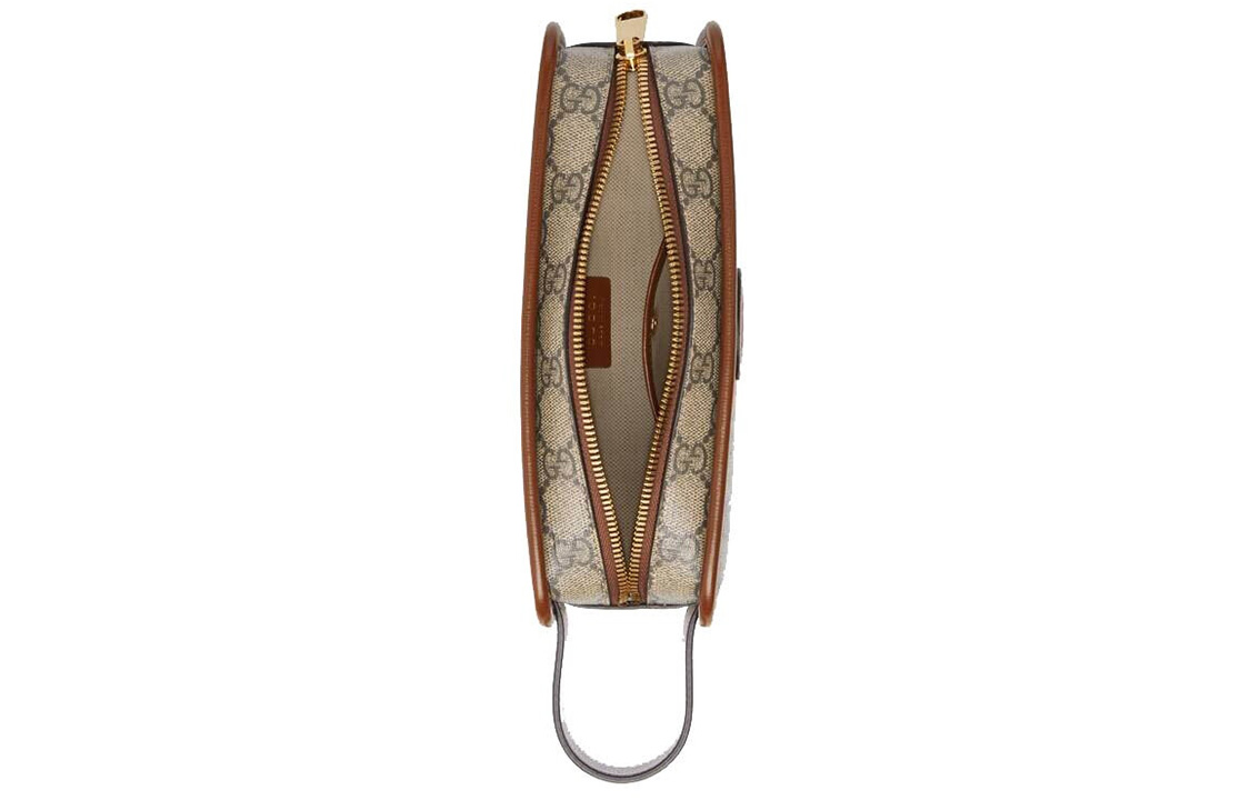 Кожаная косметичка Gucci унисекс, цвет Эбони Браун — фото 3
