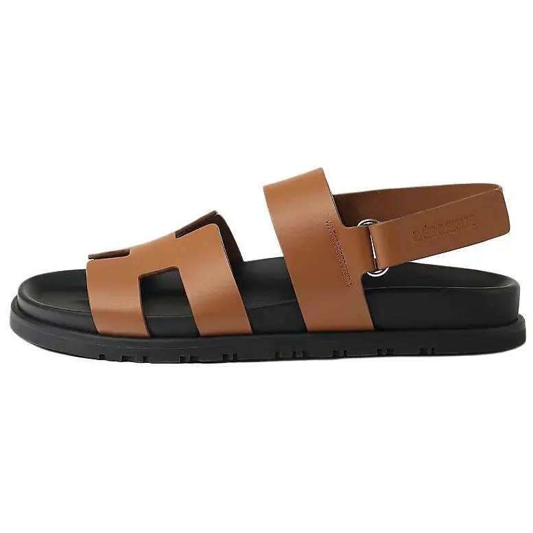 HERMES Сандалии Genius One Strap, женские, коричневые