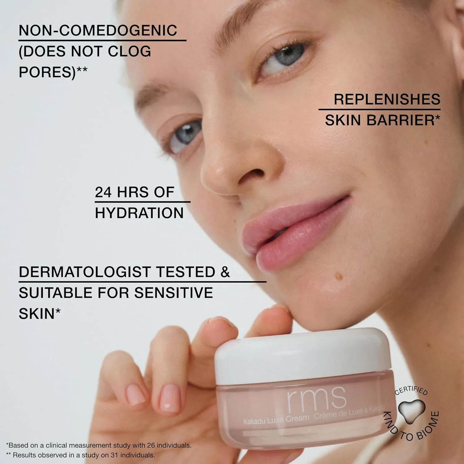 Крем RMS Beauty Kakadu Luxe Cream - натуральный увлажняющий крем для лица с витамином С и очищающий бальзам с кокосовым маслом - бальзам-масло для умывания с органическим кокосовым маслом — фото 4