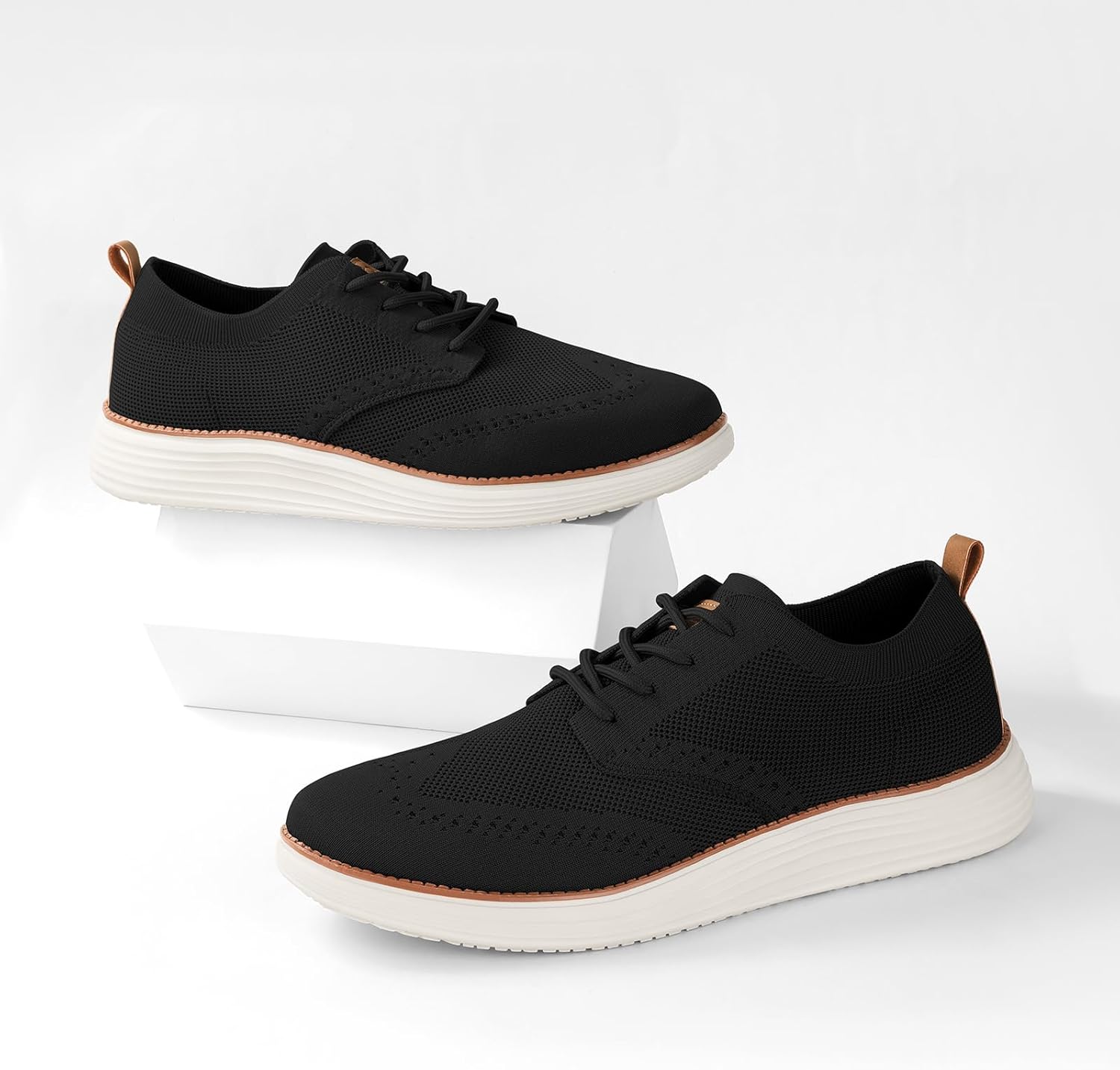 Мужские повседневные туфли Winnto Breeze, кроссовки с отделкой Oxfords, легкие мягкие модные сетчатые прогулочные туфли, черный — фото 3