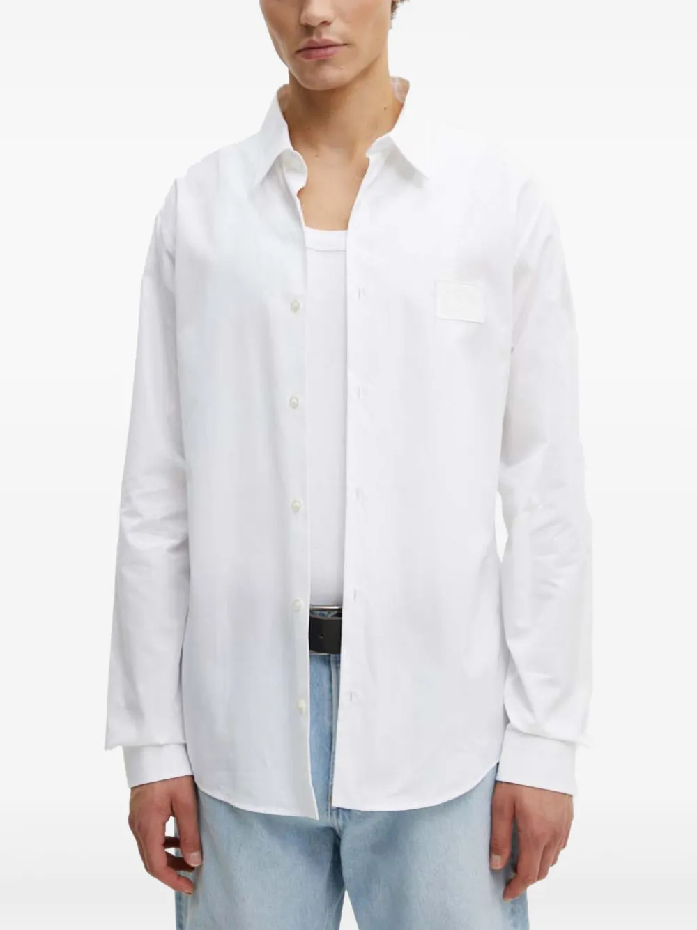 

Рубашка с длинными рукавами и нашивкой с логотипом Iceberg, белый