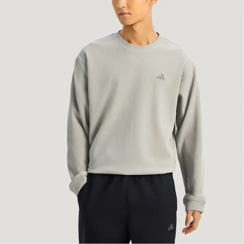 Adidas Свитшот мужской серый с круглым вырезом Moderate — фото 3