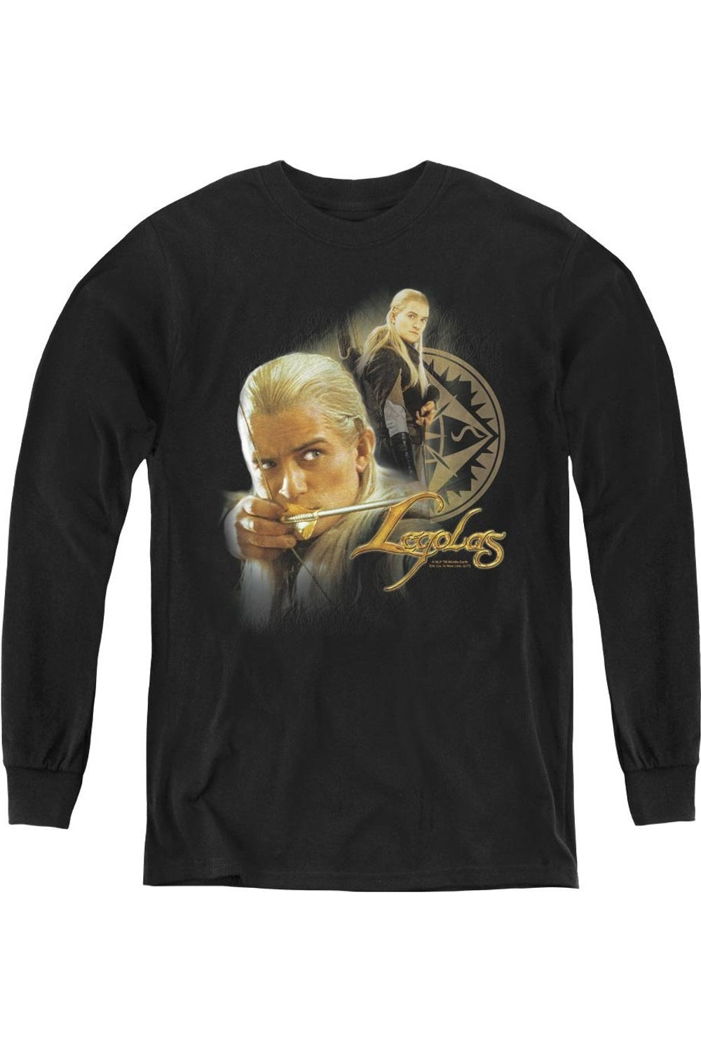 

Футболка с длинным рукавом Legolas для подростков из "Властелина Колец" Gildan, черный