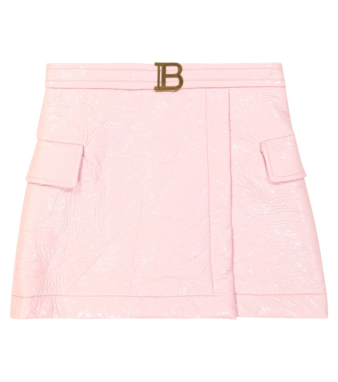 

Юбка из смесовой хлопчатобумажной ткани с покрытием Balmain Kids, Rosa Cipria