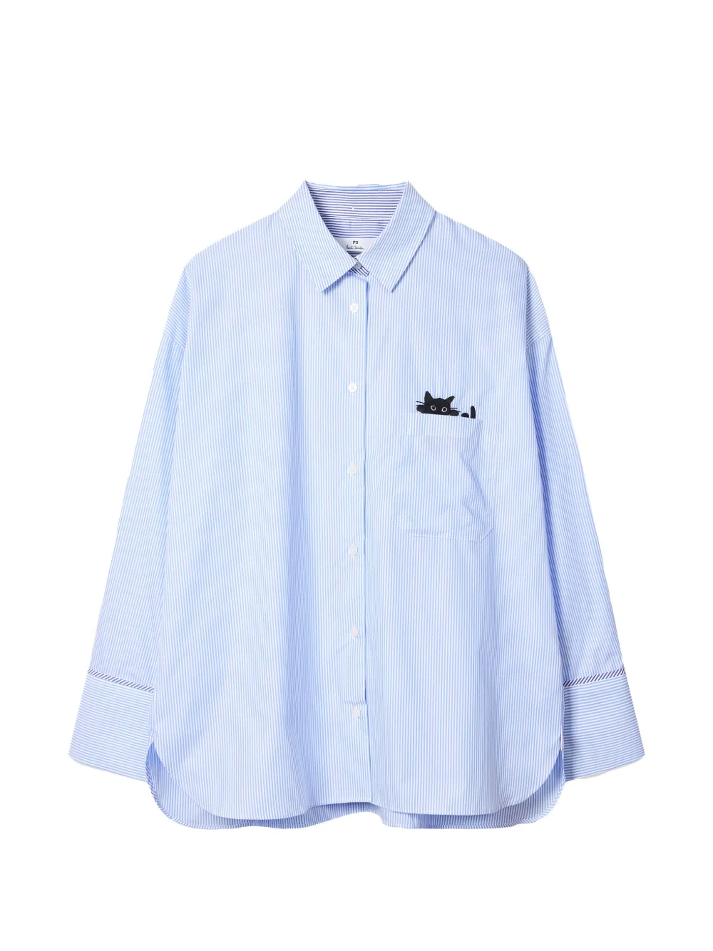 

Рубашка в полоску с изображением кота Ps Paul Smith, синий