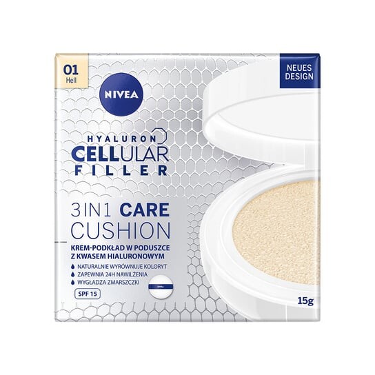 

Питательный крем-основа в подушечке SPF15 01 Light 15г Nivea, Hyaluron Cellular Filler 3in1 Care Cushion