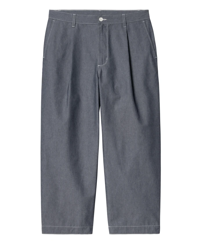 

Хлопковые брюки с застежкой на пуговицы и свободным кроем. Carhartt Wip, синий