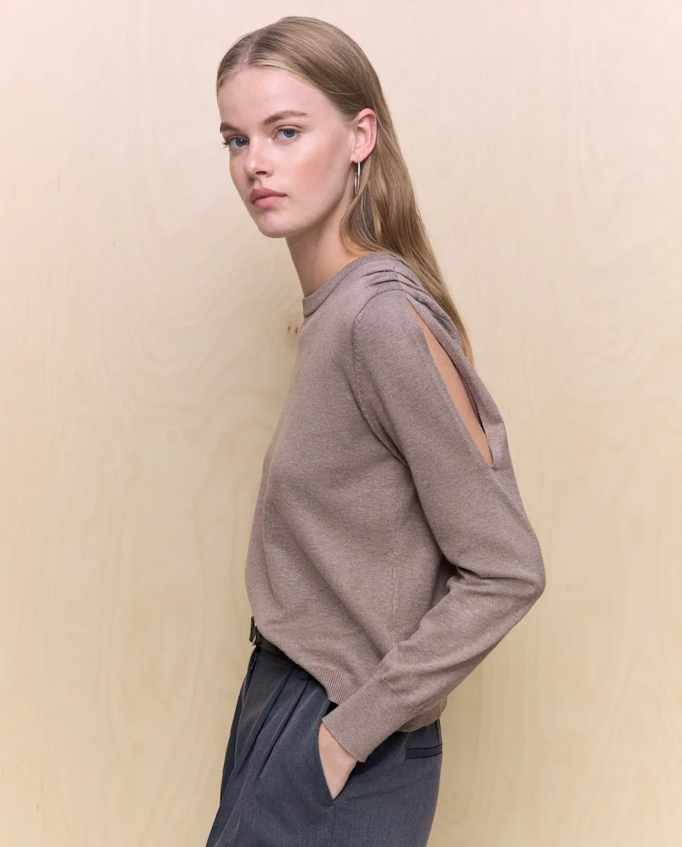 

Женский свитер с круглым вырезом Easy Wear, коричневый