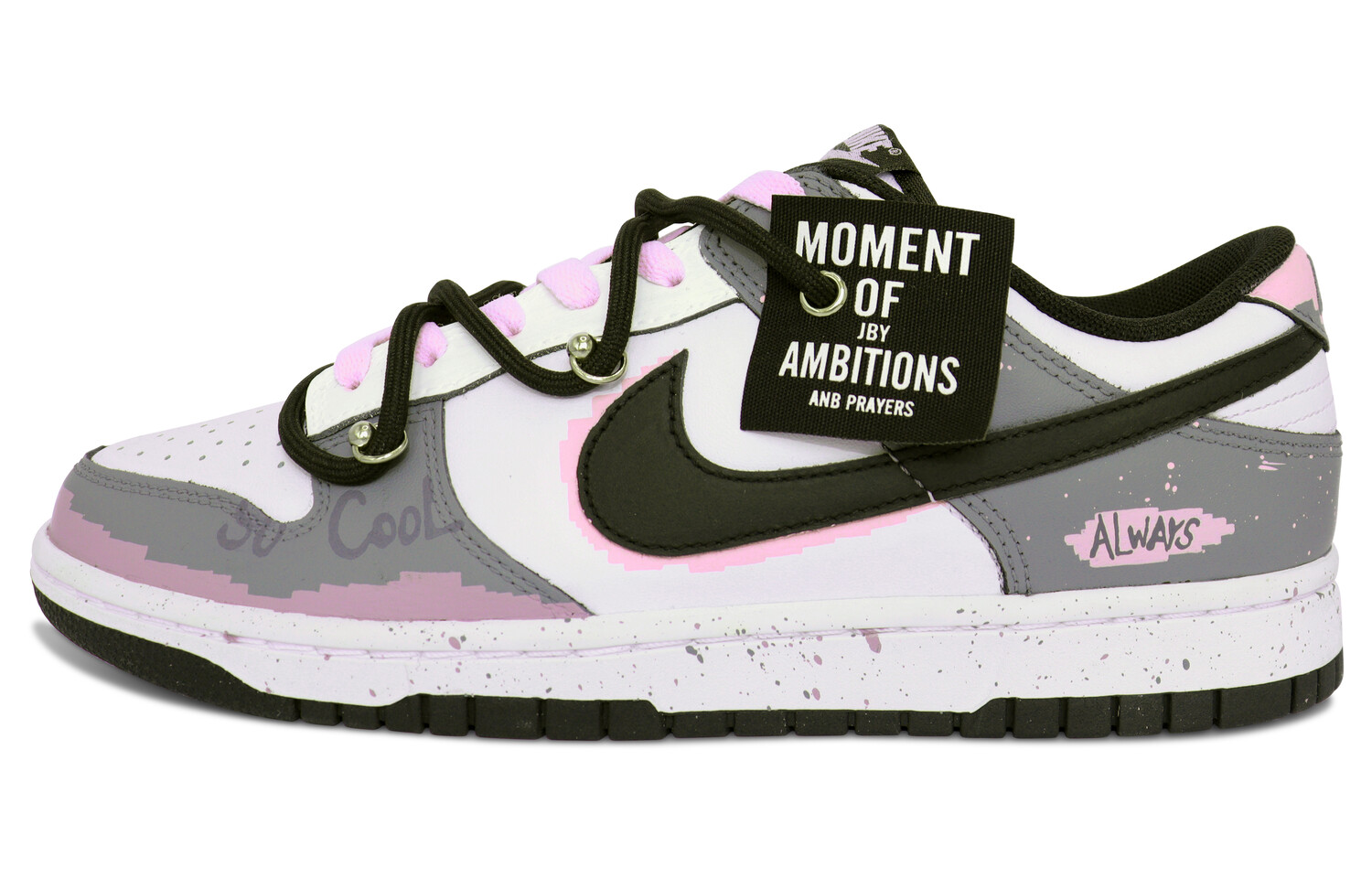 

Кроссовки Nike Dunk Skateboarding Shoes Men Low-top Grey/pink/white, розовый