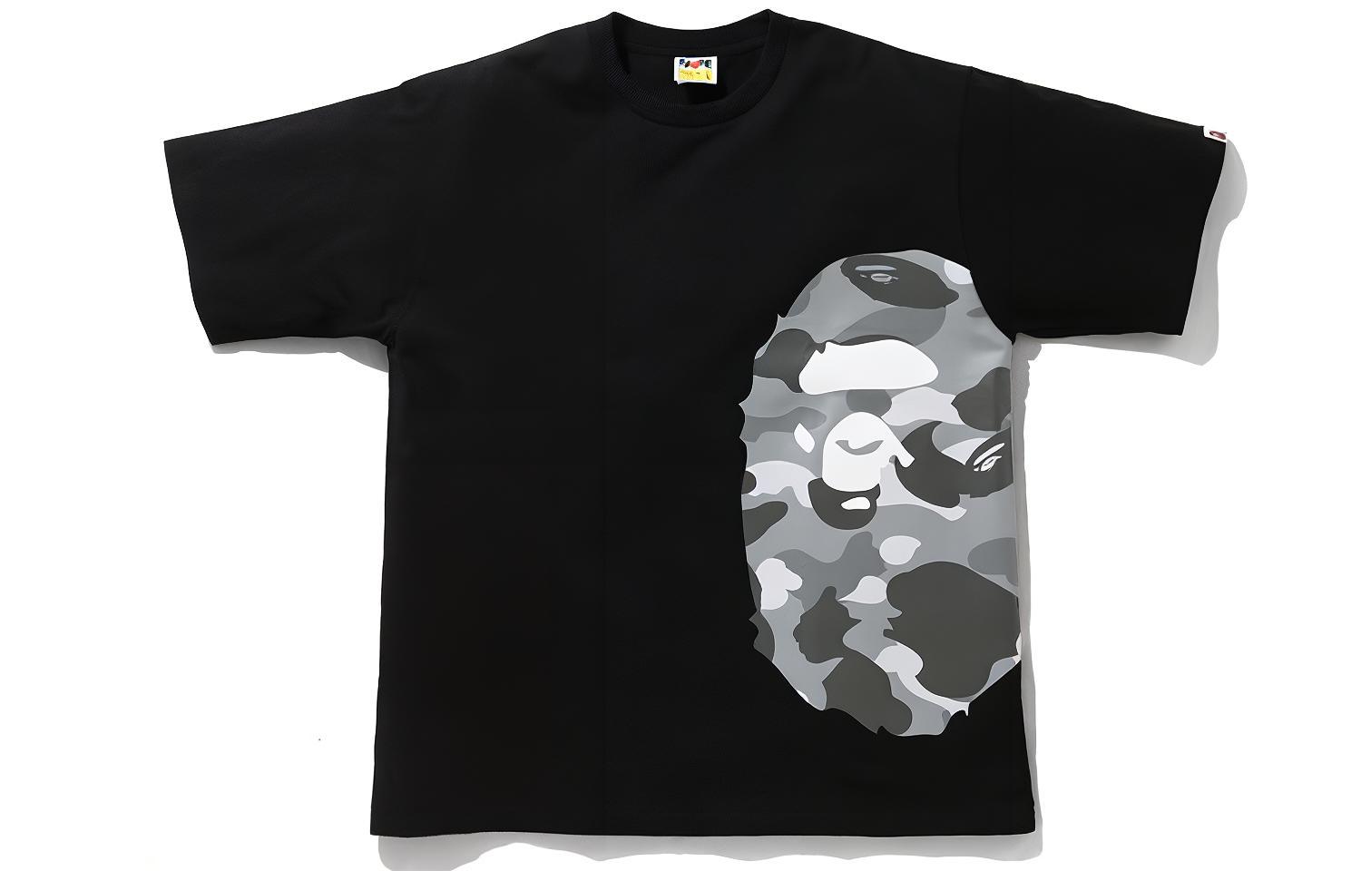 

Футболка Bape Color Camo Side с большой головой обезьяны A BATHING APE, белый/фиолетовый