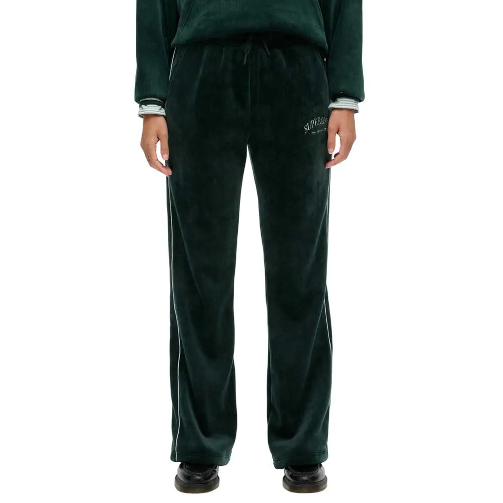 

Брюки Superdry Country Club Velour sweat, зеленый