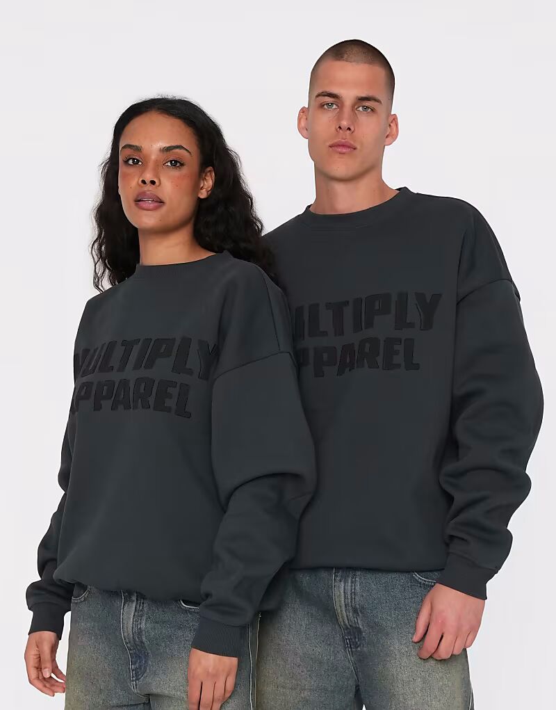 

Толстовка оверсайз Multiply Apparel Resist черного цвета с графическим принтом